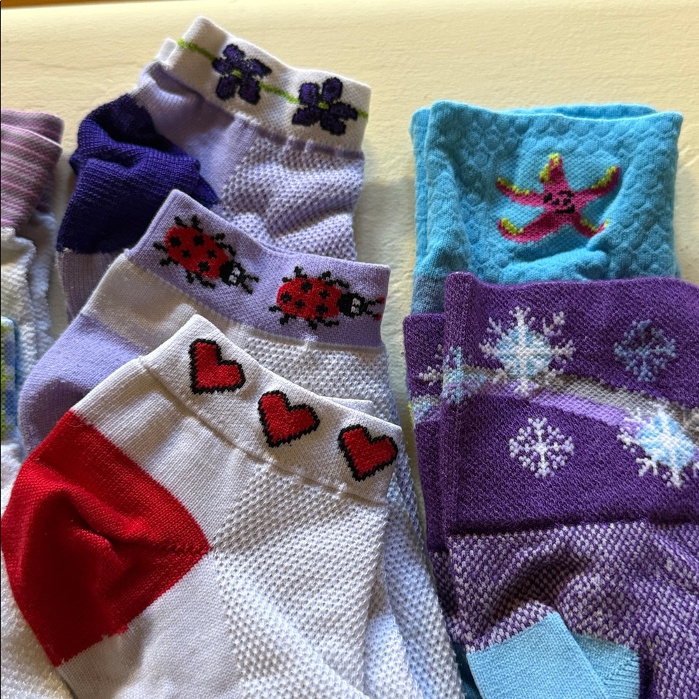 9 Pair of Women’s Cycling Socks, Size Medium, Colorful Patterns - Picture 3 of 8